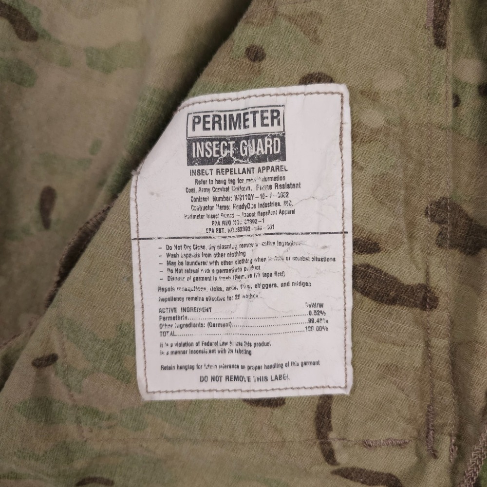 US Army Jacket Mens Medium Long Green Camo ACU Coat Insect Repellant Rip Stop - Picture 5 of 16